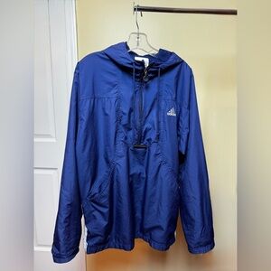 Adidas Blue Hooded Windbreaker Jacket Men's M
